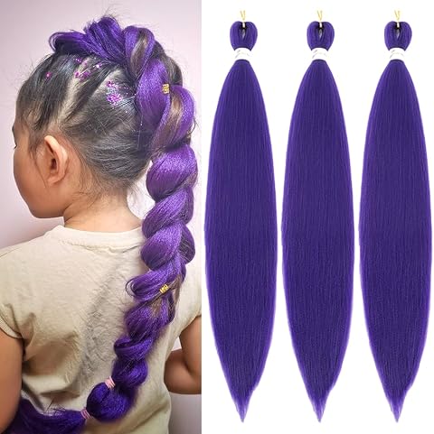 Purple pre-stretched braiding hair