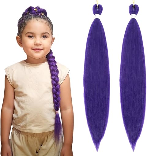 Purple pre-stretched braiding hair